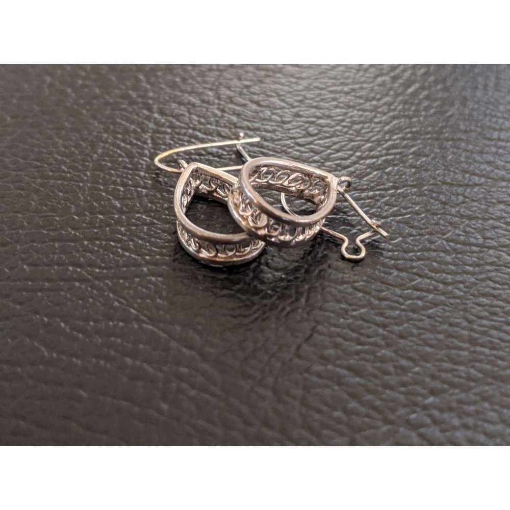 Silver teardrop dangle earrings
